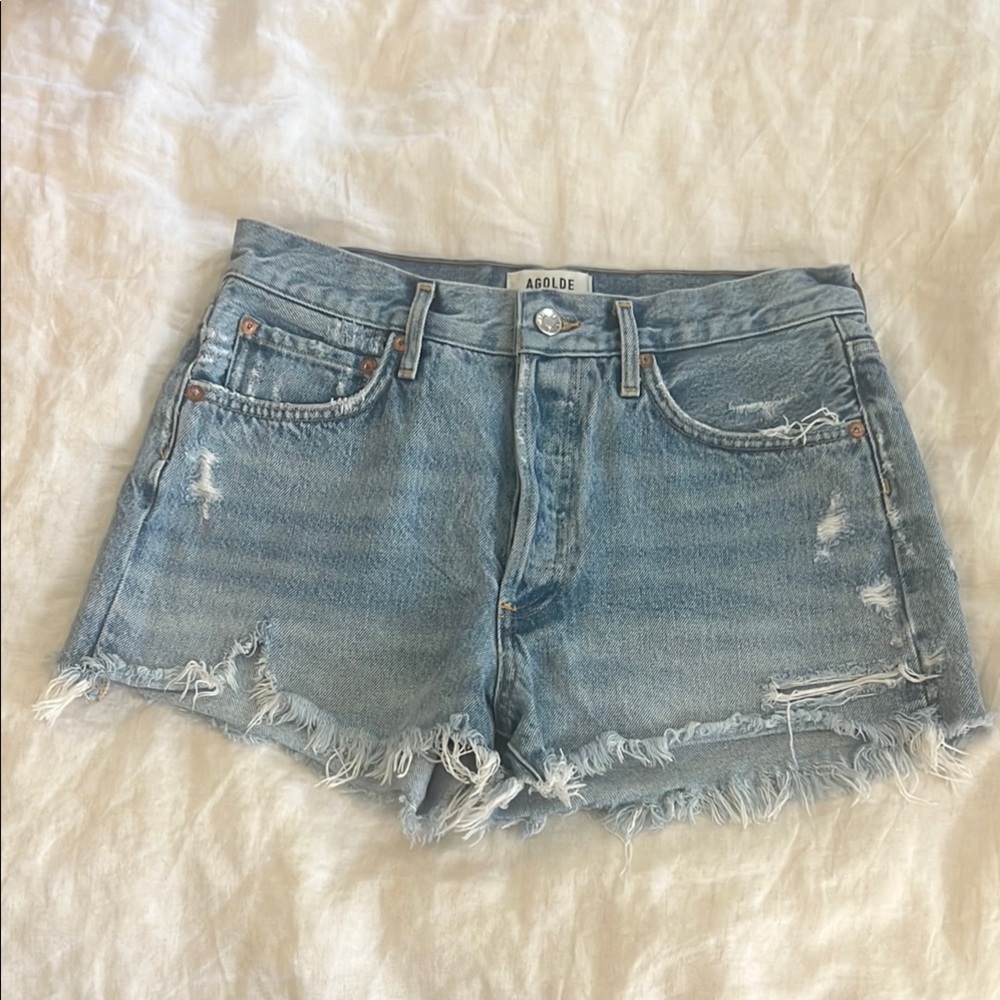 AGOLDE Women's Parker Distressed Denim Shorts